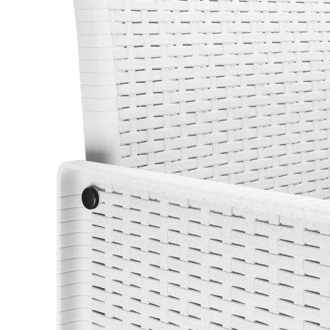 Zestaw do jadalni w ogrodzie 7 pcs Biały Rattan Polt