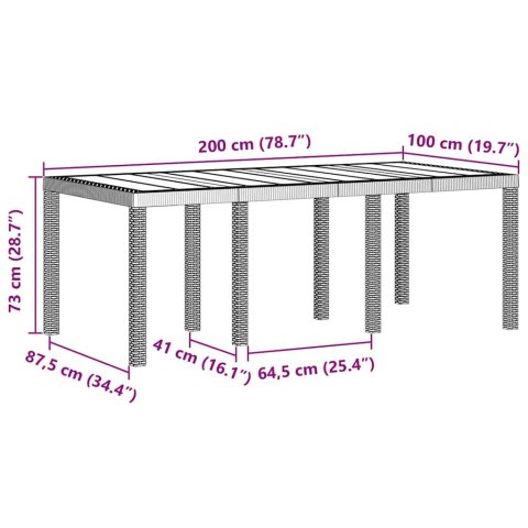 Zestaw do jadalni w ogrodzie 7 pcs Biały Rattan Polt