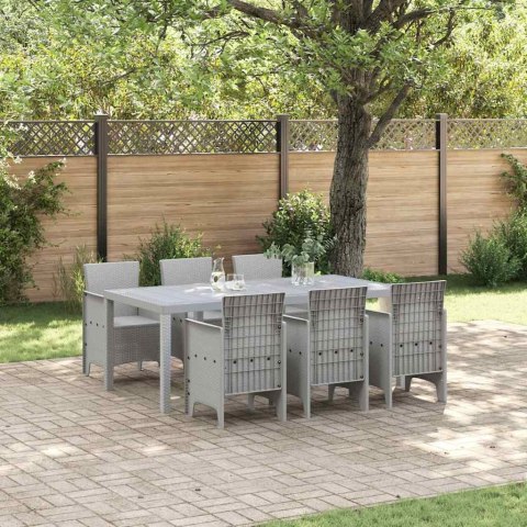 Zestaw do jadalni w ogrodzie 7 pcs Jasnoszary Rattan Polt