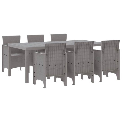 Zestaw do jadalni w ogrodzie 7 pcs Jasnoszary Rattan Polt