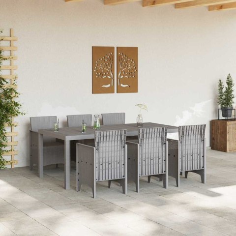 Zestaw do jadalni w ogrodzie 7 pcs Jasnoszary Rattan Polt