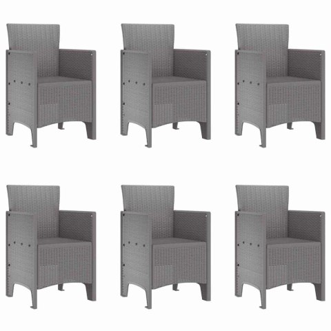 Zestaw do jadalni w ogrodzie 7 pcs Jasnoszary Rattan Polt