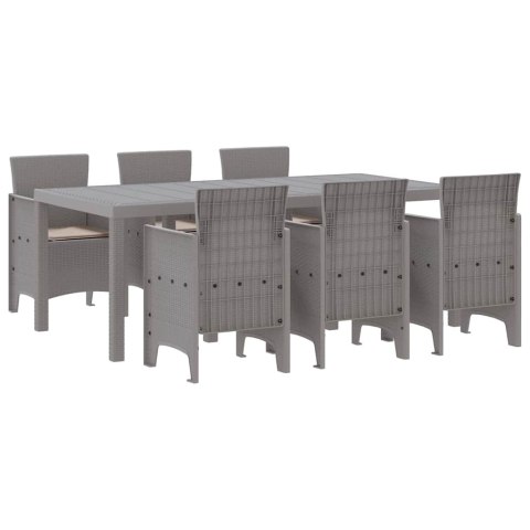 Zestaw do jadalni w ogrodzie 7 pcs Jasnoszary Rattan Polt