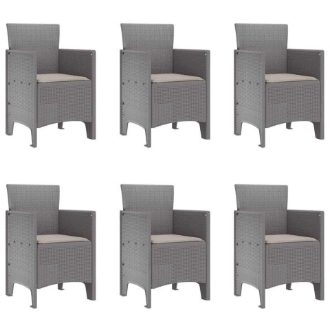Zestaw do jadalni w ogrodzie 7 pcs Jasnoszary Rattan Polt