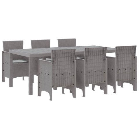 Zestaw do jadalni w ogrodzie 7 pcs Jasnoszary Rattan Polt