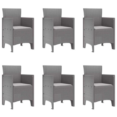 Zestaw do jadalni w ogrodzie 7 pcs Jasnoszary Rattan Polt