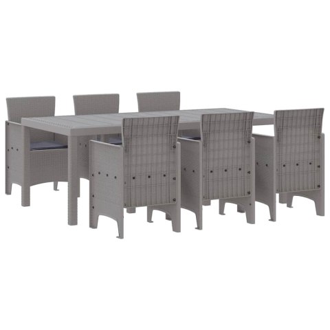 Zestaw do jadalni w ogrodzie 7 pcs Jasnoszary Rattan Polt