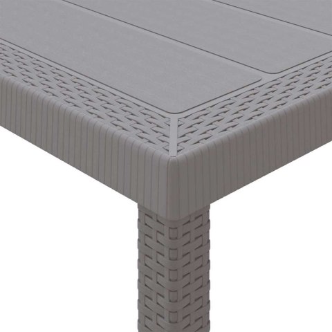 Zestaw do jadalni w ogrodzie 7 pcs Jasnoszary Rattan Polt