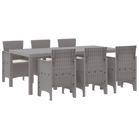Zestaw do jadalni w ogrodzie 7 pcs Jasnoszary Rattan Polt
