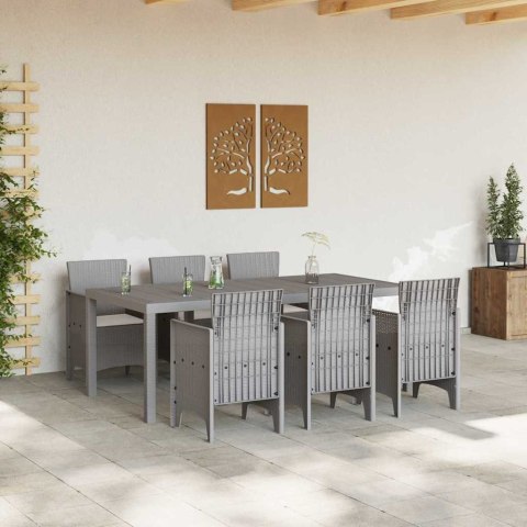 Zestaw do jadalni w ogrodzie 7 pcs Jasnoszary Rattan Polt