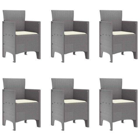 Zestaw do jadalni w ogrodzie 7 pcs Jasnoszary Rattan Polt