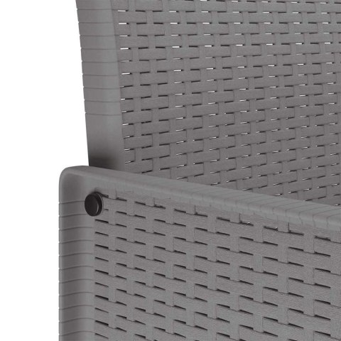 Zestaw do jadalni w ogrodzie 7 pcs Jasnoszary Rattan Polt
