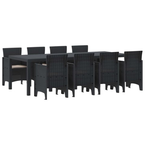 Zestaw do jadalni w ogrodzie 9 pcs Antracyt Rattan Polt
