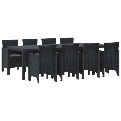 Zestaw do jadalni w ogrodzie 9 pcs Antracyt Rattan Polt
