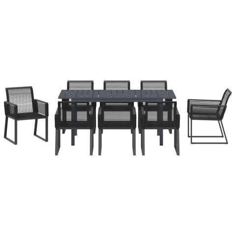 Zestaw do jadalni w ogrodzie 9 pcs Czarny polirattan