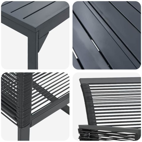 Zestaw do jadalni w ogrodzie 9 pcs Czarny polirattan