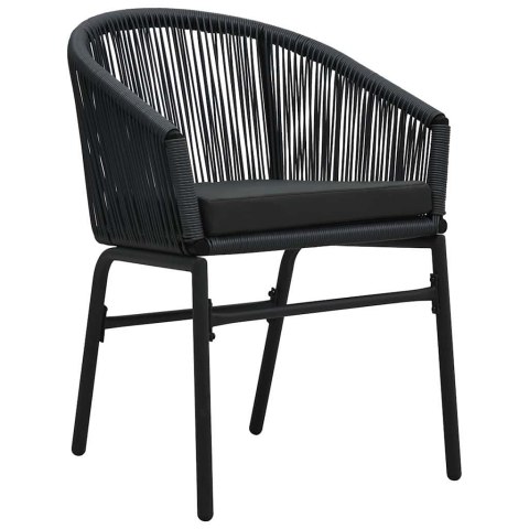 Zestaw do jadalni w ogrodzie 9 pcs Czarny polirattan