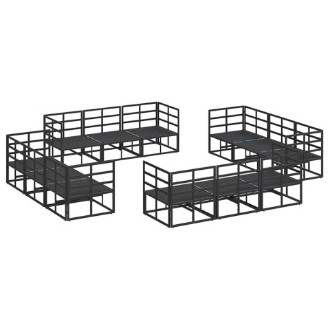 Zestaw Sof na Ogród 12 pcs Czarny Metal
