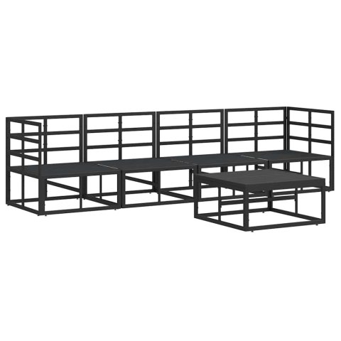 Zestaw Sof na Ogród 5 pcs Czarny Metal