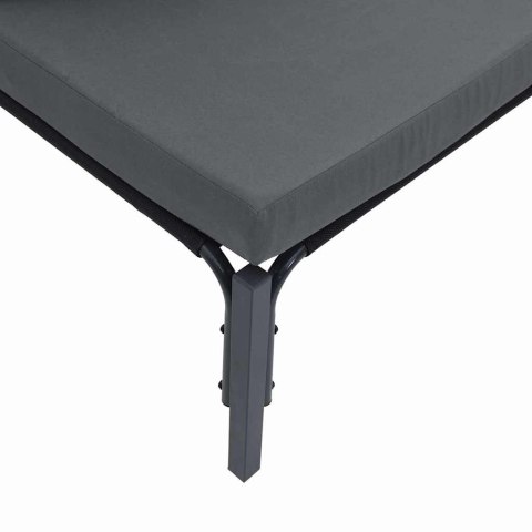 Zestaw Sof na Ogród z poduszką 3 pcs Czarny Stal