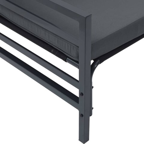 Zestaw Sof na Ogród z poduszką 4 pcs Czarny Stal