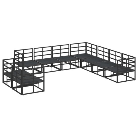 Zestaw Sof na Ogród z poduszką 9 pcs Czarny Aluminium