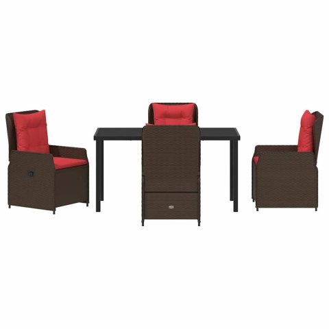 Zestaw do jadalni w ogrodzie 5 pcs Brązowy Polirattan