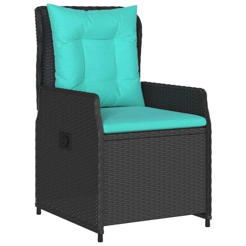 Zestaw do jadalni w ogrodzie 5 pcs Czarny Polirattan