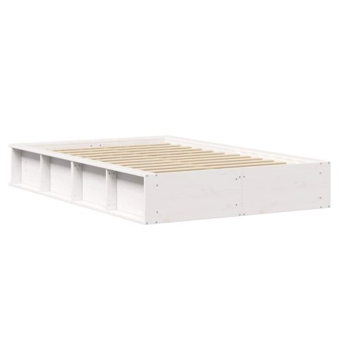 Ramka łóżka Biały 140 x 200 cm Lite drewno sosnowe