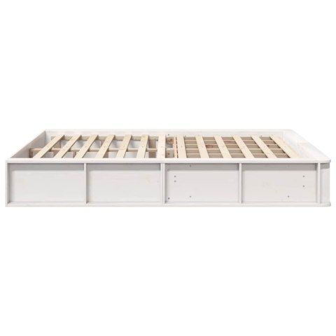Ramka łóżka Biały 160 x 200 cm Lite drewno sosnowe