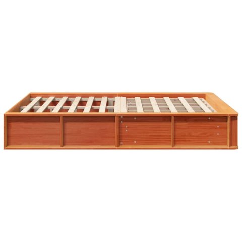 Ramka łóżka Woskowy Brąz 135 x 190 cm Lite drewno sosnowe