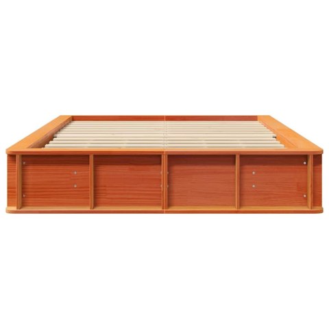 Ramka łóżka Woskowy Brąz 140 x 190 cm Lite drewno sosnowe