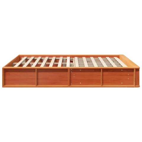 Ramka łóżka Woskowy Brąz 160 x 200 cm Lite drewno sosnowe
