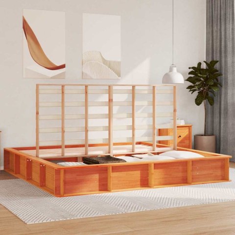 Ramka łóżka Woskowy Brąz 200 x 200 cm Lite drewno sosnowe