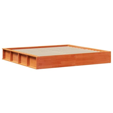 Ramka łóżka Woskowy Brąz 200 x 200 cm Lite drewno sosnowe