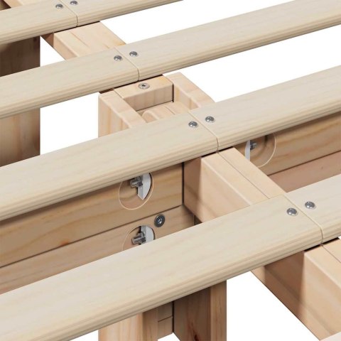 Ramka łóżka Woskowy Brąz 200 x 200 cm Lite drewno sosnowe
