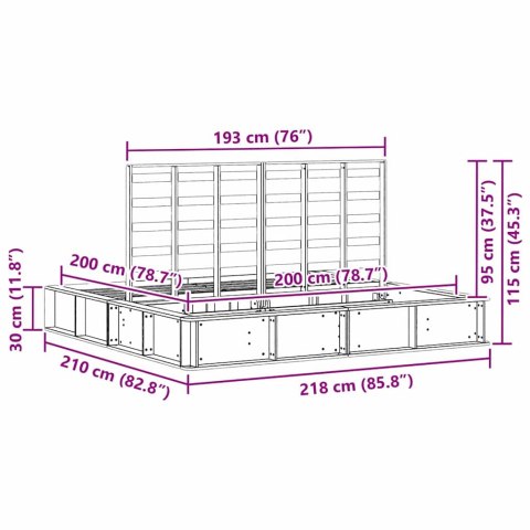 Ramka łóżka Woskowy Brąz 200 x 200 cm Lite drewno sosnowe