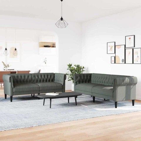 Sofa do salonu 2 pcs Ciemnoszary tkanina