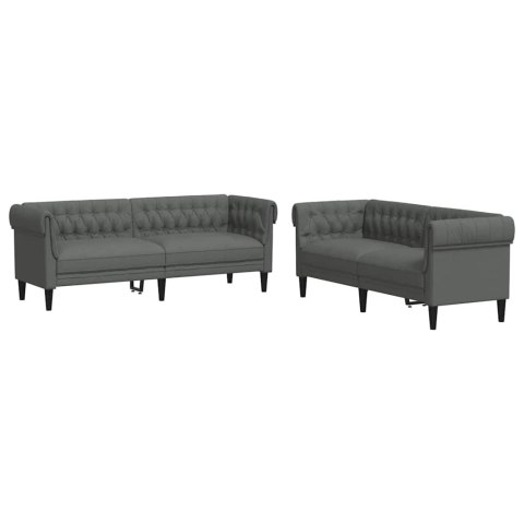 Sofa do salonu 2 pcs Ciemnoszary tkanina
