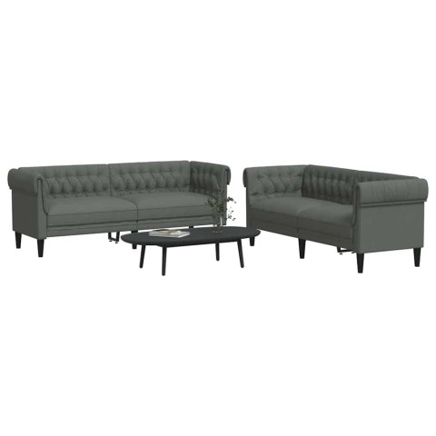 Sofa do salonu 2 pcs Ciemnoszary tkanina