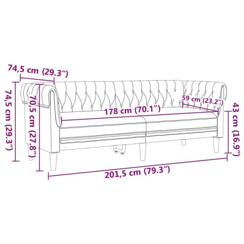 Sofa do salonu 2 pcs Ciemnoszary tkanina