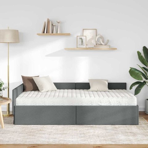 Rama Łóżka Narożnego z Materacem Inny 2 pcs Szary tkanina