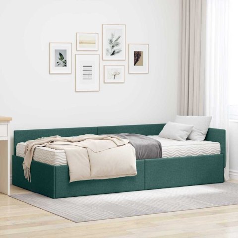 Rama Łóżka Narożnego z Materacem Inny 2 pcs Zielony tkanina