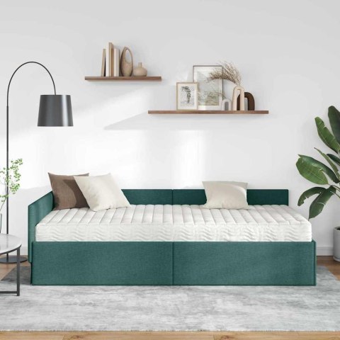 Rama Łóżka Narożnego z Materacem Inny 2 pcs Zielony tkanina
