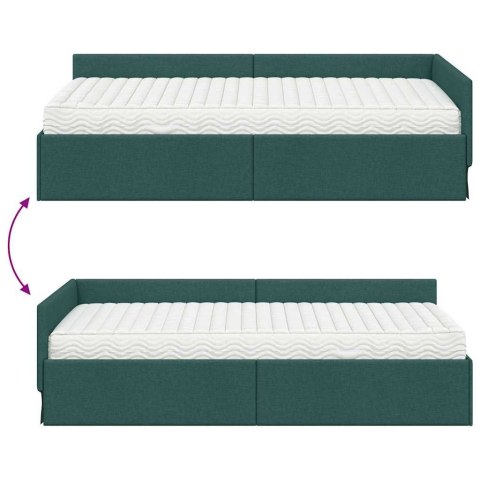 Rama Łóżka Narożnego z Materacem Inny 2 pcs Zielony tkanina