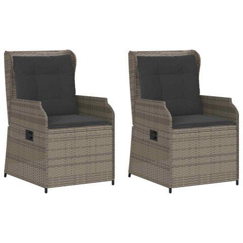 Ławka ogrodowa 2 pcs Szary polirattan