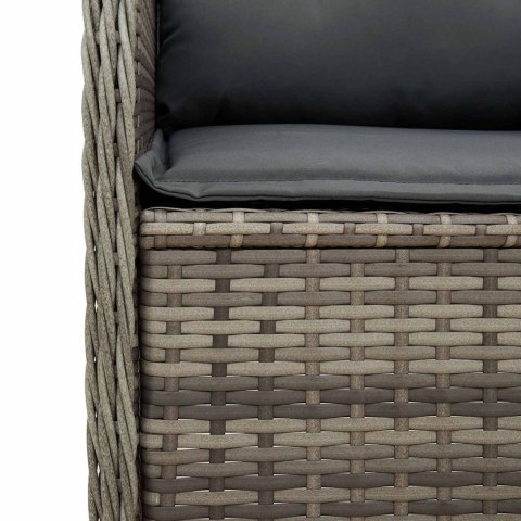 Ławka ogrodowa 2 pcs Szary polirattan