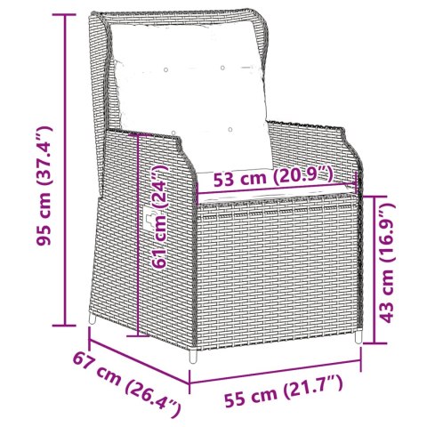 Ławka ogrodowa 2 pcs Szary polirattan