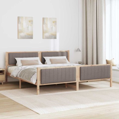 Rama łóżka Brązowy i taupe 200 x 200 cm Lite drewno sosnowe