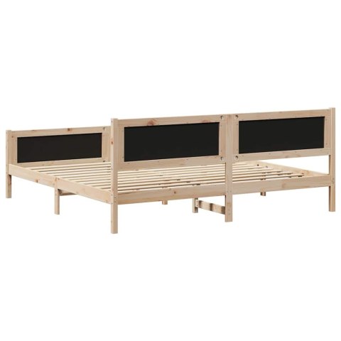 Rama łóżka Z zagłówkiem brązowy i ciemnoszary 200 x 200 cm